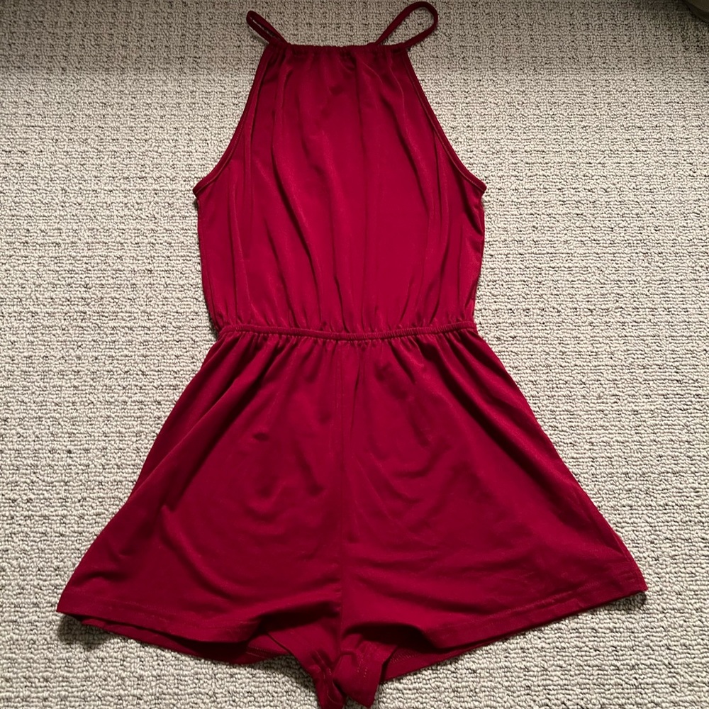 Maroon SHEIN romper with Button Clasp Size: XS